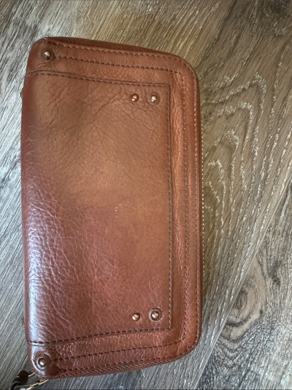 Chloé Paddington Cognac Brown Leather Zip Around Continental Wallet Padlock - Picture 5 of 5